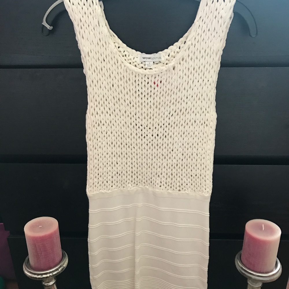 Never Worn White Bandage & Crochet Dress Sz Medium